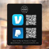 Autocollant Pour Fenêtre Paiement de code QR | Venmo & Paypal Scan pour pay (Feuille 2)