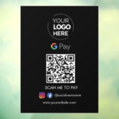 Autocollant Pour Fenêtre Paiement du code QR de Google Pay | Numériser pour (Feuille 3)