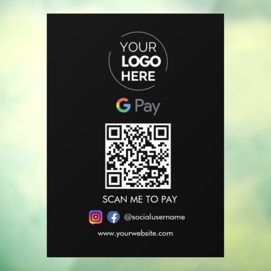 Autocollant Pour Fenêtre Paiement du code QR de Google Pay | Numériser pour (Feuille 3)