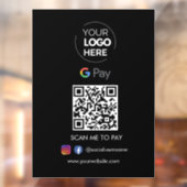 Autocollant Pour Fenêtre Paiement du code QR de Google Pay | Numériser pour (Feuille 2)