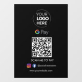 Autocollant Pour Fenêtre Paiement du code QR de Google Pay | Numériser pour (Feuille)