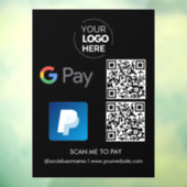 Autocollant Pour Fenêtre Paiement du code QR Paypal G | Numériser pour paye (Feuille 3)