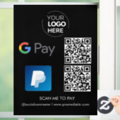 Autocollant Pour Fenêtre Paiement du code QR Paypal G | Numériser pour paye (Maison)