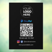 Autocollant Pour Fenêtre Paiement du code QR Paypal | Numériser pour payer (Feuille 3)