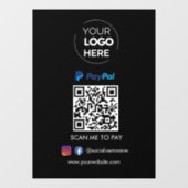 Autocollant Pour Fenêtre Paiement du code QR Paypal | Numériser pour payer (Feuille)
