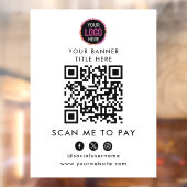 Autocollant Pour Fenêtre Paiement par Code QR | Logo de l'entreprise "Scann (Feuille 2)