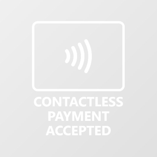 Autocollant Pour Fenêtre Paiement sans contact accepté (Feuille)