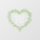 Autocollant Pour Fenêtre Paix, amour joie mistletoe Noël blanc vert (Feuille)