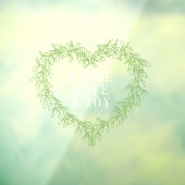 Autocollant Pour Fenêtre Paix, amour joie mistletoe Noël blanc vert (Feuille 3)