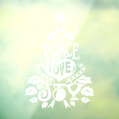 Autocollant Pour Fenêtre Paix amour joie Noël bénédiction blanc (Feuille 3)