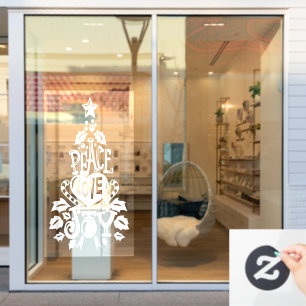 Autocollant Pour Fenêtre Paix amour joie Noël bénédiction blanc