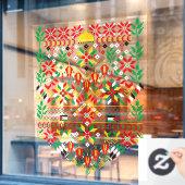 Autocollant Pour Fenêtre Palestine Tatreez Broderie traditionnelle (Fenêtre de café)