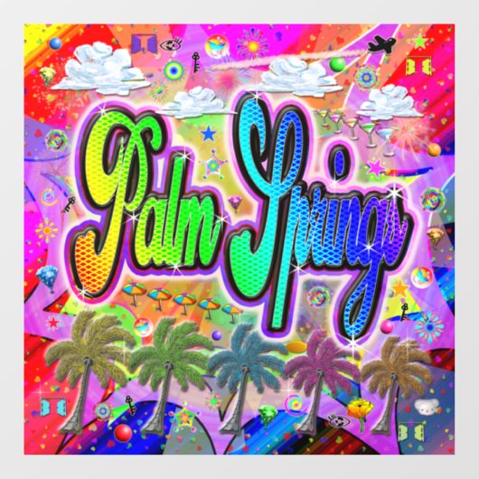 Autocollant Pour Fenêtre Palm Springs Vista Express Cling (Feuille)