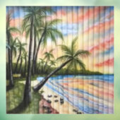 AUTOCOLLANT POUR FENÊTRE PALMIERS TROPICAUX AVEUGLES DE PLAGE (Feuille 3)