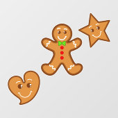Autocollant Pour Fenêtre pals de pain d'épices XmaS doux (Feuille)