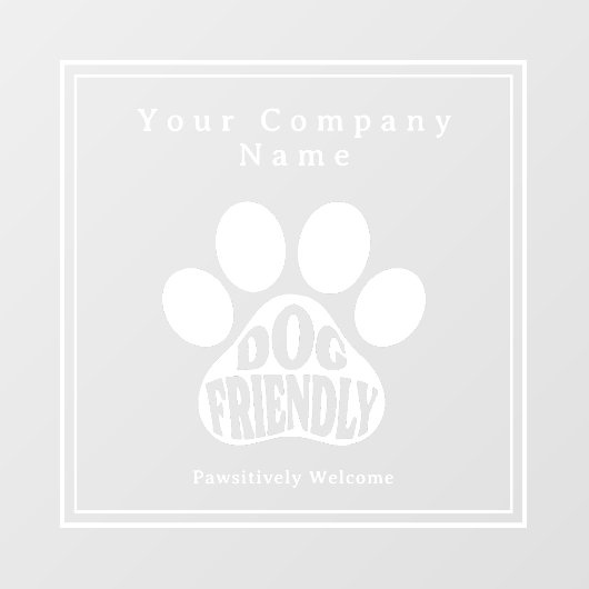 Autocollant Pour Fenêtre Pancarte amicale avec empreinte de patte pour chie (Feuille)