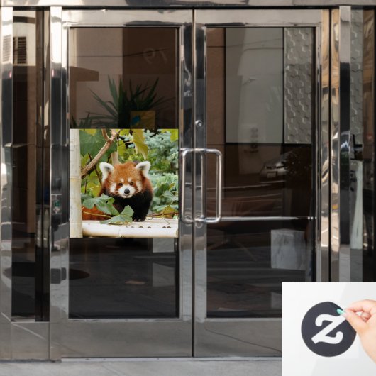 Autocollant Pour Fenêtre Panda rouge (Porte de bureau)