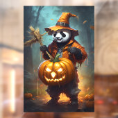 Autocollant Pour Fenêtre Panda Scarecrow avec Jack-O-Lanterns (Feuille 2)