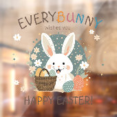 Autocollant Pour Fenêtre Panier d'oeufs de lapin de Pâques ID1013 (Feuille 2)