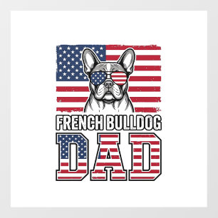 Autocollant Pour Fenêtre Papa Bouledogue Français Patriote Vintage