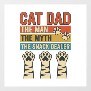 Autocollant Pour Fenêtre Papa Chat Le Fournisseur de Snacks Chemise Vintage
