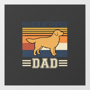 Autocollant Pour Fenêtre Papa Golden Retriever Chien Rétro
