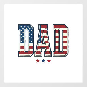 Autocollant Pour Fenêtre Papa patriote Drapeau américain Design vectoriel v