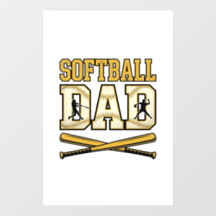 Autocollant Pour Fenêtre Papa Softball Gravure Vintage Batteur Graphique_1