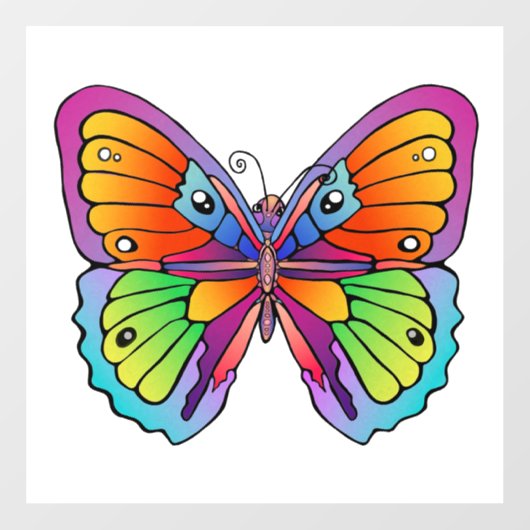 Autocollant Pour Fenêtre Papillon (Feuille)