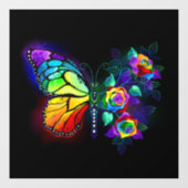 Autocollant Pour Fenêtre Papillon arc-en-ciel (Feuille)