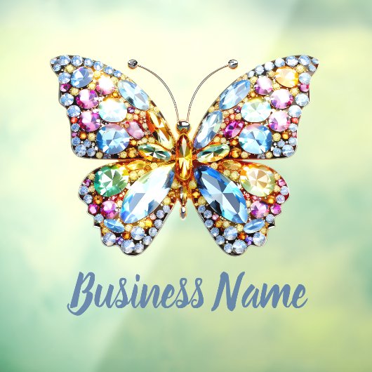 Autocollant Pour Fenêtre papillon aux gemmes colorées (Feuille 3)