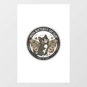 Autocollant Pour Fenêtre Papillon de nuit Chat POD Vector Art - Papillon de