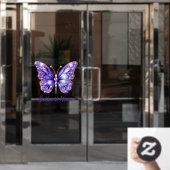 Autocollant Pour Fenêtre papillon gemmes lavande violet  (Porte de bureau)