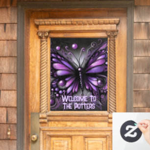 Autocollant Pour Fenêtre Papillon gothique fantaisiste violet personnalisé
