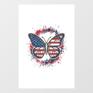 Autocollant Pour Fenêtre Papillon Patriotique Gravure Vintage Vector Design
