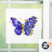 Autocollant Pour Fenêtre Papillon saphir à fleurs (Maison)