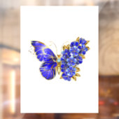 Autocollant Pour Fenêtre Papillon saphir à fleurs (Feuille 2)