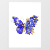 Autocollant Pour Fenêtre Papillon saphir à fleurs (Feuille)