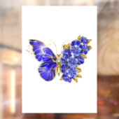 Autocollant Pour Fenêtre Papillon saphir à fleurs (Feuille 2)