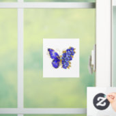 Autocollant Pour Fenêtre Papillon saphir à fleurs (Maison)