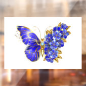 Autocollant Pour Fenêtre Papillon saphir à fleurs (Feuille 2)