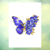Autocollant Pour Fenêtre Papillon saphir à fleurs (Feuille 3)