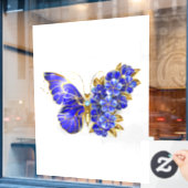 Autocollant Pour Fenêtre Papillon saphir à fleurs (Fenêtre de café)