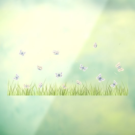 Autocollant Pour Fenêtre Papillons dans la baie de prairie ensoleillée (Feuille 3)