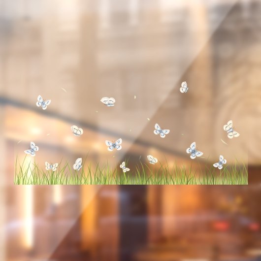 Autocollant Pour Fenêtre Papillons dans la baie de prairie ensoleillée (Feuille 2)