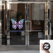 Autocollant Pour Fenêtre papillons de pierres précieuses bleu violet (Porte de bureau)