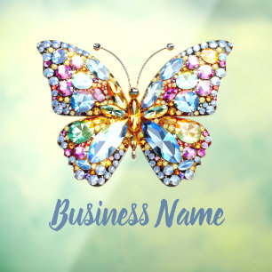 Autocollant Pour Fenêtre papillons gemmes colorés 