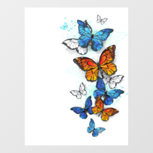 Autocollant Pour Fenêtre Papillons volants Morpho et Monarch