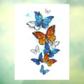 Autocollant Pour Fenêtre Papillons volants Morpho et Monarch (Feuille 3)