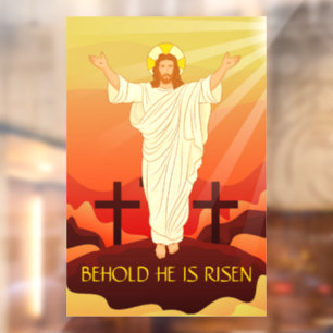 Autocollant Pour Fenêtre Pâques Résurrection de Jésus Voici qu'Il est ressu